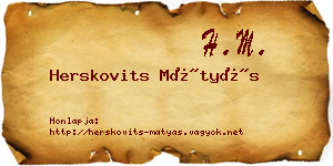 Herskovits Mátyás névjegykártya