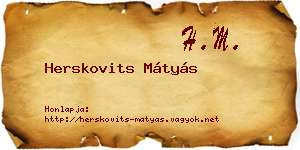 Herskovits Mátyás névjegykártya