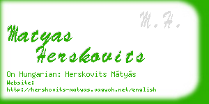 matyas herskovits business card