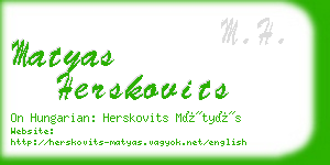 matyas herskovits business card